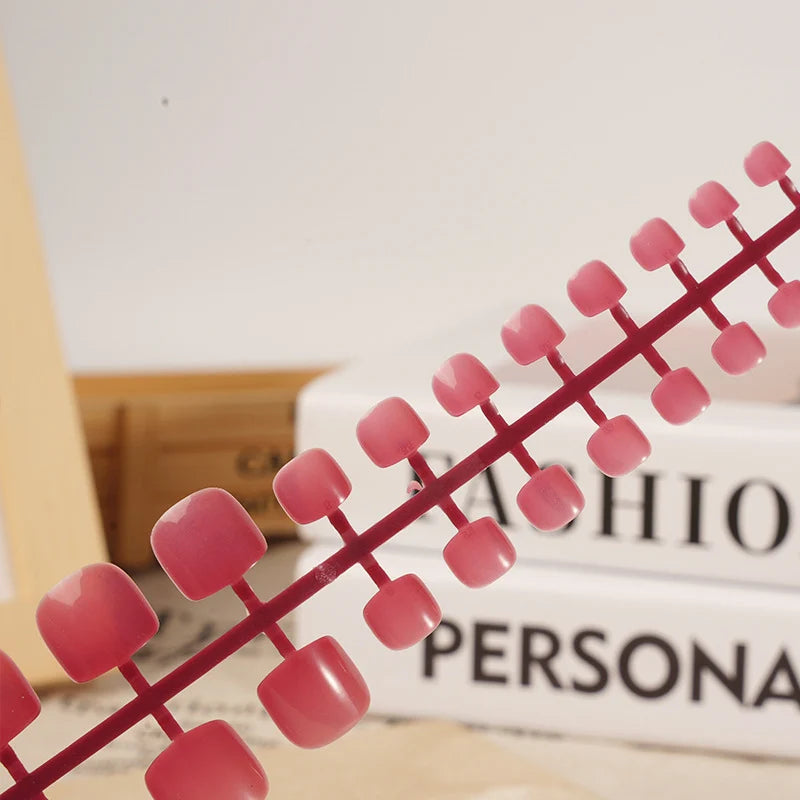 Press-On Nail Set Short Square Peel & Stick Reusable
