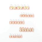 Press-On Nail Set Silver Floral Embellishments Adhesive Tabs