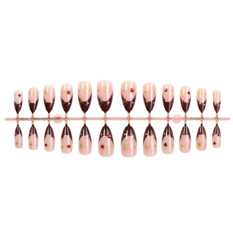 Press-On Nail Set Sparkle Accents Multiple Sizes & Reusable