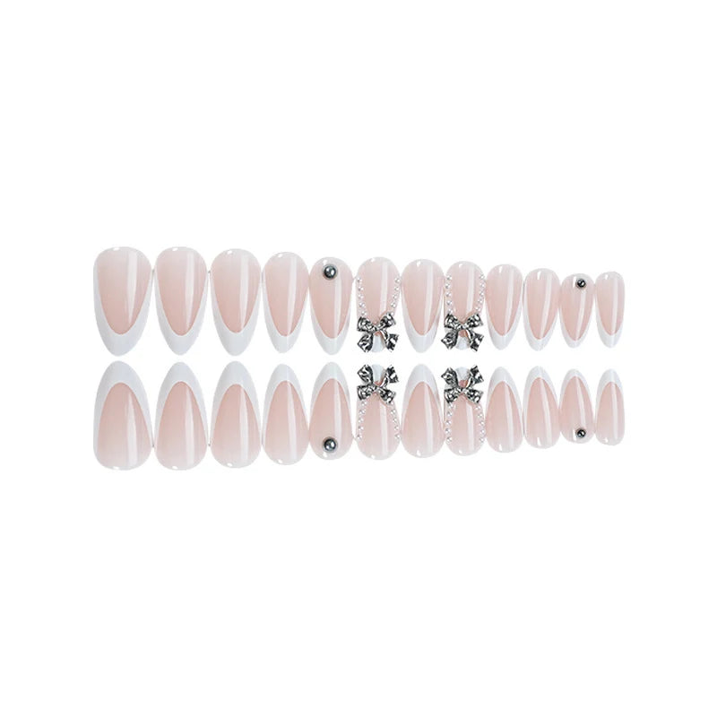 Press-On Nail Set Sparkling 3D Accents Multiple Sizes