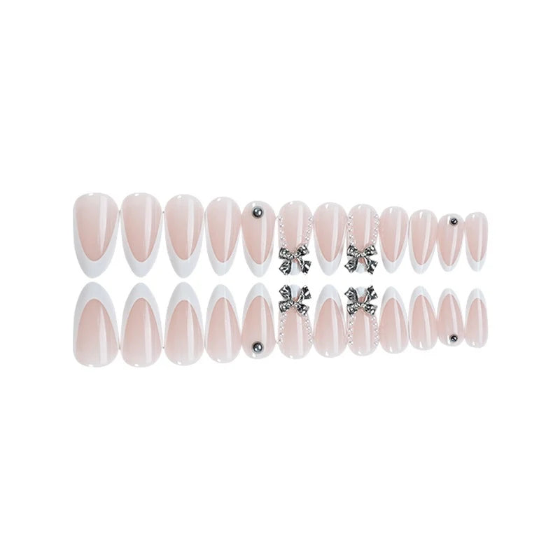 Press-On Nail Set Sparkling 3D Accents Multiple Sizes