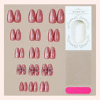 Press-On Nail Set Sparkling 3D Flowers Set of 24