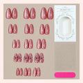 Press-On Nail Set Sparkling 3D Flowers Set of 24