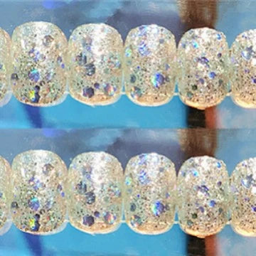 Press-On Nail Set Sparkling Gel Glue-On