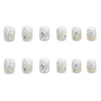 Press-On Nail Set Sparkling Gel Glue-On