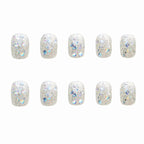Press-On Nail Set Sparkling Gel Glue-On