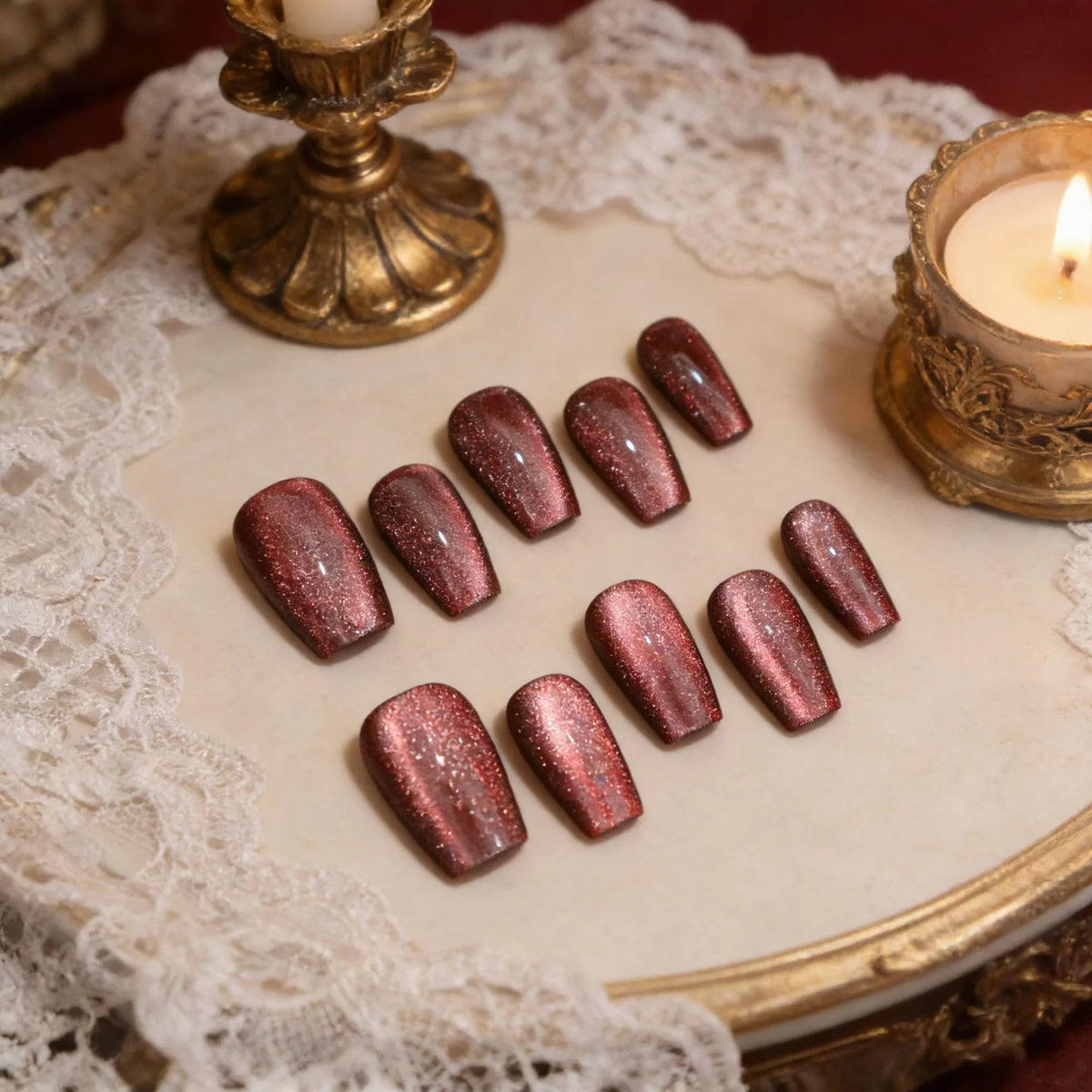 Press-On Nail Set Sparkling Gradient Reusable & Multiple Sizes