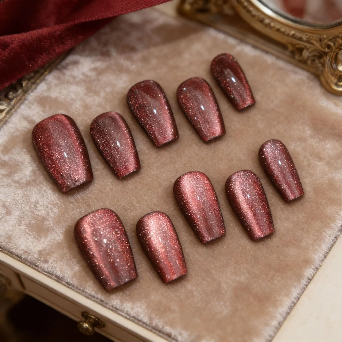 Press-On Nail Set Sparkling Gradient Reusable & Multiple Sizes