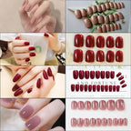 Press-On Nail Set Sparkling Peel & Stick Reusable