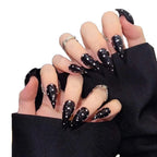Press-On Nail Set Spiked Stiletto Gem Accents