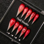 Press-On Nail Set Spiked Stiletto Glossy Multiple Sizes
