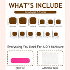 Press-On Nail Set Spring Floral & Sparkle Self-Adhesive Long-Lasting