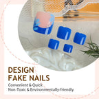 Press-On Nail Set Spring Floral & Sparkle Self-Adhesive Long-Lasting