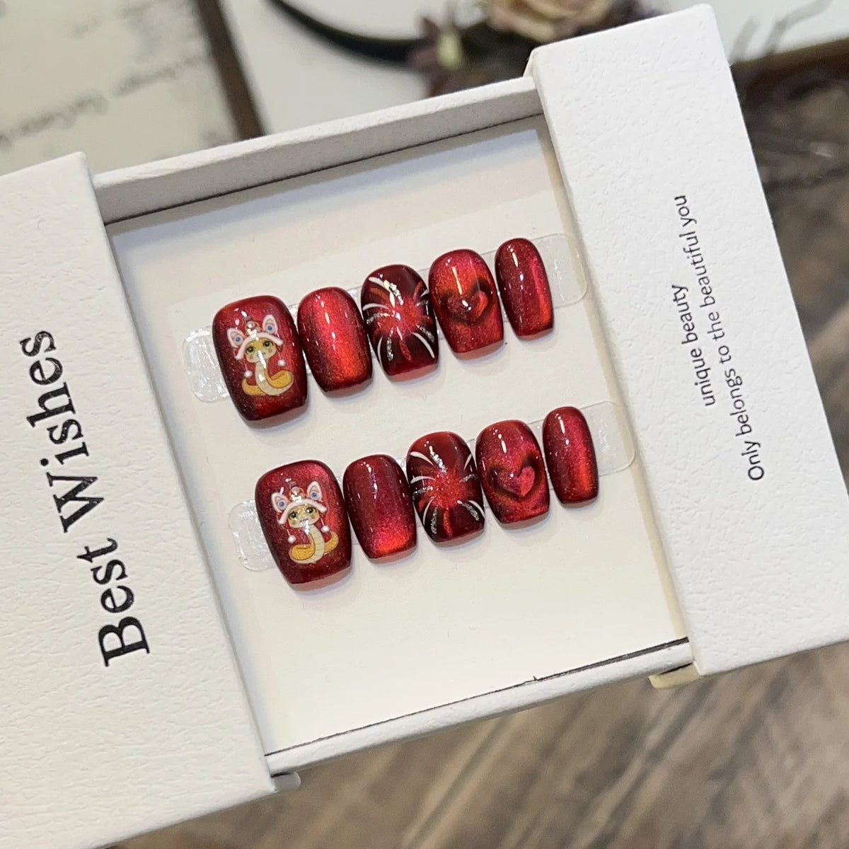 Press-On Nail Set Square Decorative Reusable Easy Application