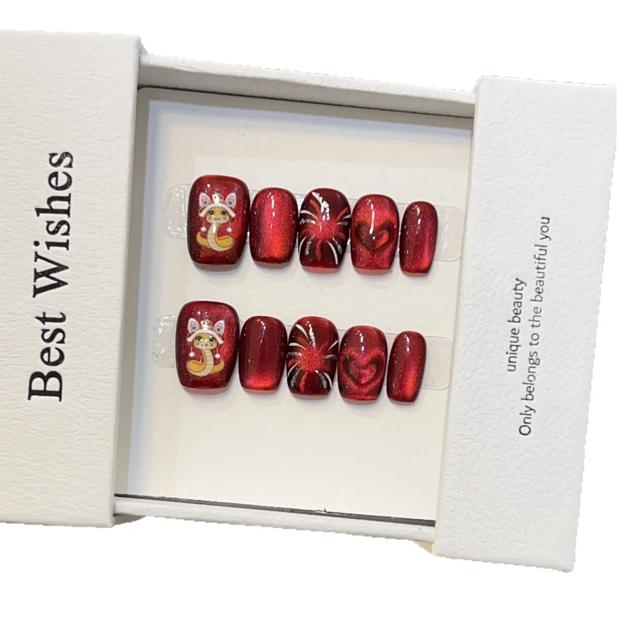 Press-On Nail Set Square Decorative Reusable Easy Application
