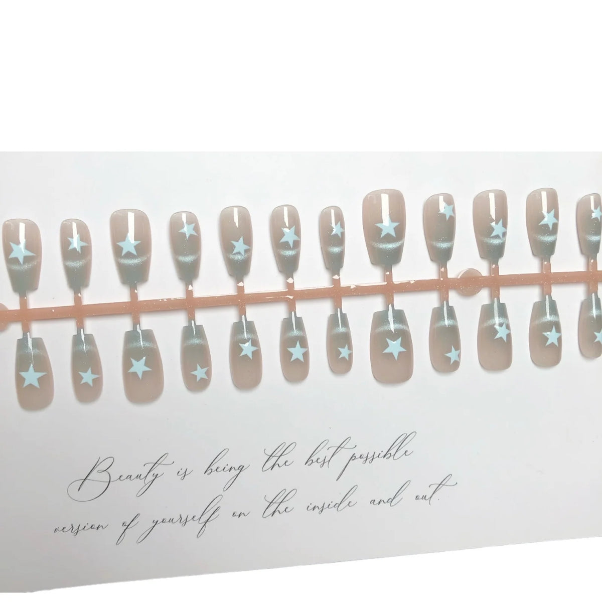 Press-On Nail Set Star Design Peel & Stick