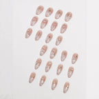 Press-On Nail Set Star Embellished Gold Accent Long Lasting