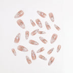 Press-On Nail Set Star Embellished Gold Accent Long Lasting