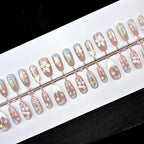 Press-On Nail Set Star & Flower Designs Multiple Sizes