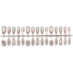Press-On Nail Set Star & Flower Designs Multiple Sizes