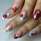 Press-On Nail Set Star & Fruit Designs 24 Piece