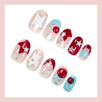 Press-On Nail Set Star & Fruit Designs 24 Piece