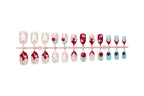 Press-On Nail Set Star & Fruit Designs 24 Piece