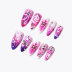 Press-On Nail Set Star & Glitter Easy-Apply Long-Lasting
