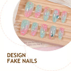 Press-On Nail Set Star & Gradient Adhesive Strips