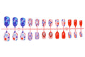 Press-On Nail Set Star & Heart Designs Multi-Size Easy-Apply