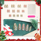 Press-On Nail Set Star & Line Patterns Easy Application