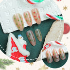 Press-On Nail Set Star & Line Patterns Easy Application