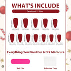 Press-On Nail Set Star & Line Patterns Easy Application