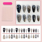 Press-On Nail Set Star & Metallic Accents Long-Lasting Wear