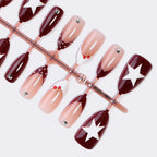 Press-On Nail Set Star Motif Sparkle Accents