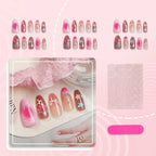 Press-On Nail Set Star Pattern Quick Application & Chip-Resistant