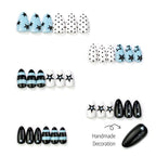 Press-On Nail Set Starry Black & Blue Adhesive Tabs