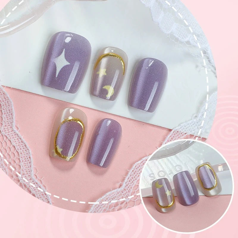 Press-On Nail Set Starry Night Easy Application