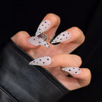Press-On Nail Set Stiletto Acrylic Polka Dot Reusable Tabs