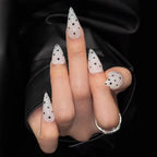 Press-On Nail Set Stiletto Acrylic Polka Dot Reusable Tabs