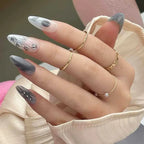 Press-On Nail Set Stiletto Artistic Design 24-Piece