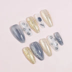 Press-On Nail Set Stiletto Artistic Design 24-Piece
