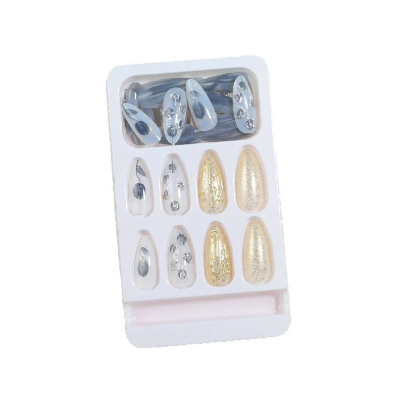 Press-On Nail Set Stiletto Artistic Design 24-Piece