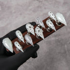 Press-On Nail Set Stiletto Artistic Designs Ready-To-Use Adhesive