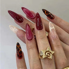 Press-On Nail Set Stiletto Artistic Multiple Sizes