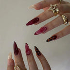 Press-On Nail Set Stiletto Artistic Multiple Sizes