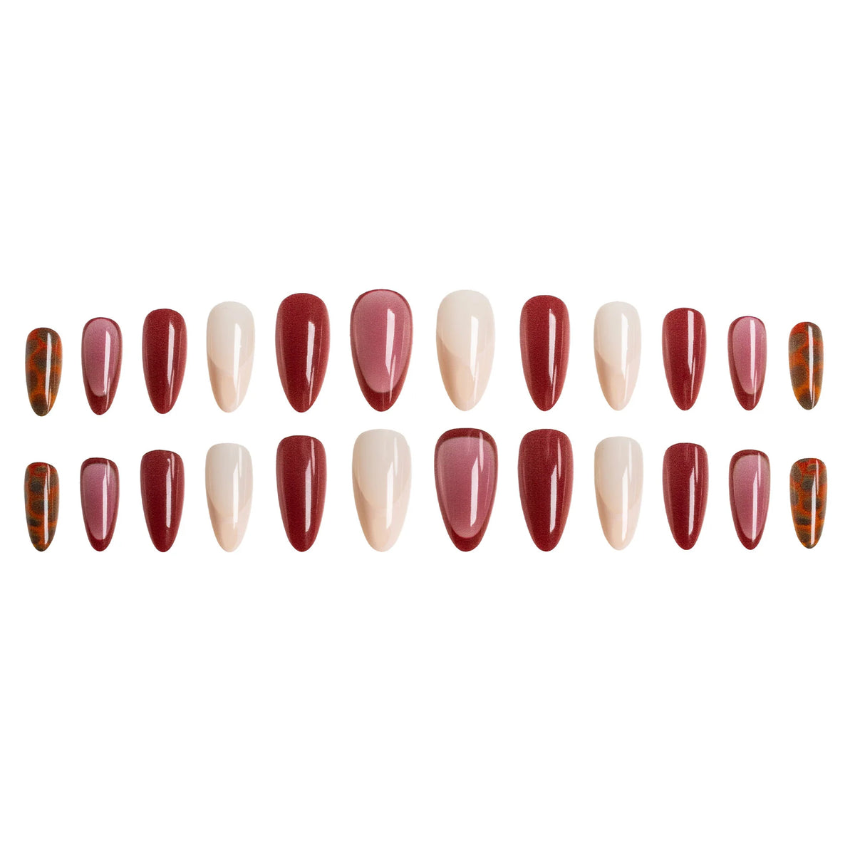 Press-On Nail Set Stiletto Artistic Multiple Sizes