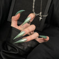 Press-On Nail Set Stiletto Artistic Swirl Easy Application