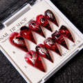 Press-On Nail Set Stiletto Artistic Swirl Peel & Press