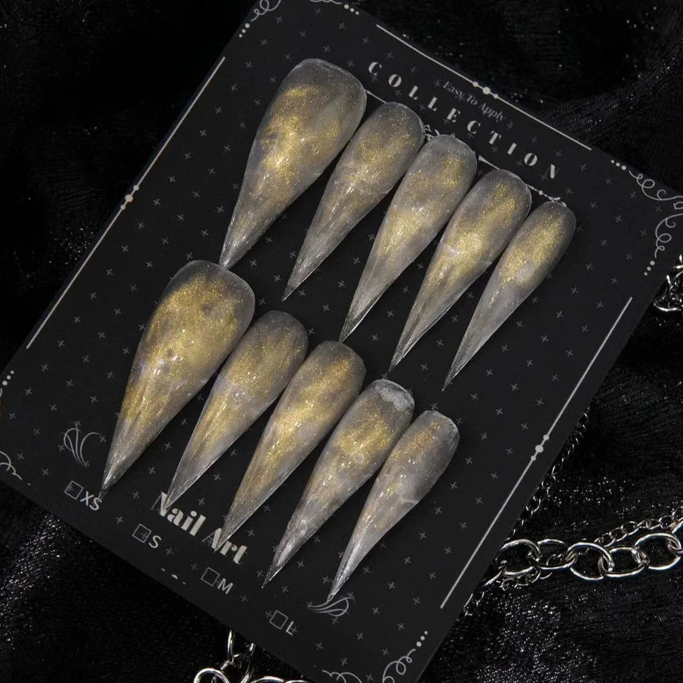 Press-On Nail Set Stiletto Eye-Catching Design Long-Lasting Wear